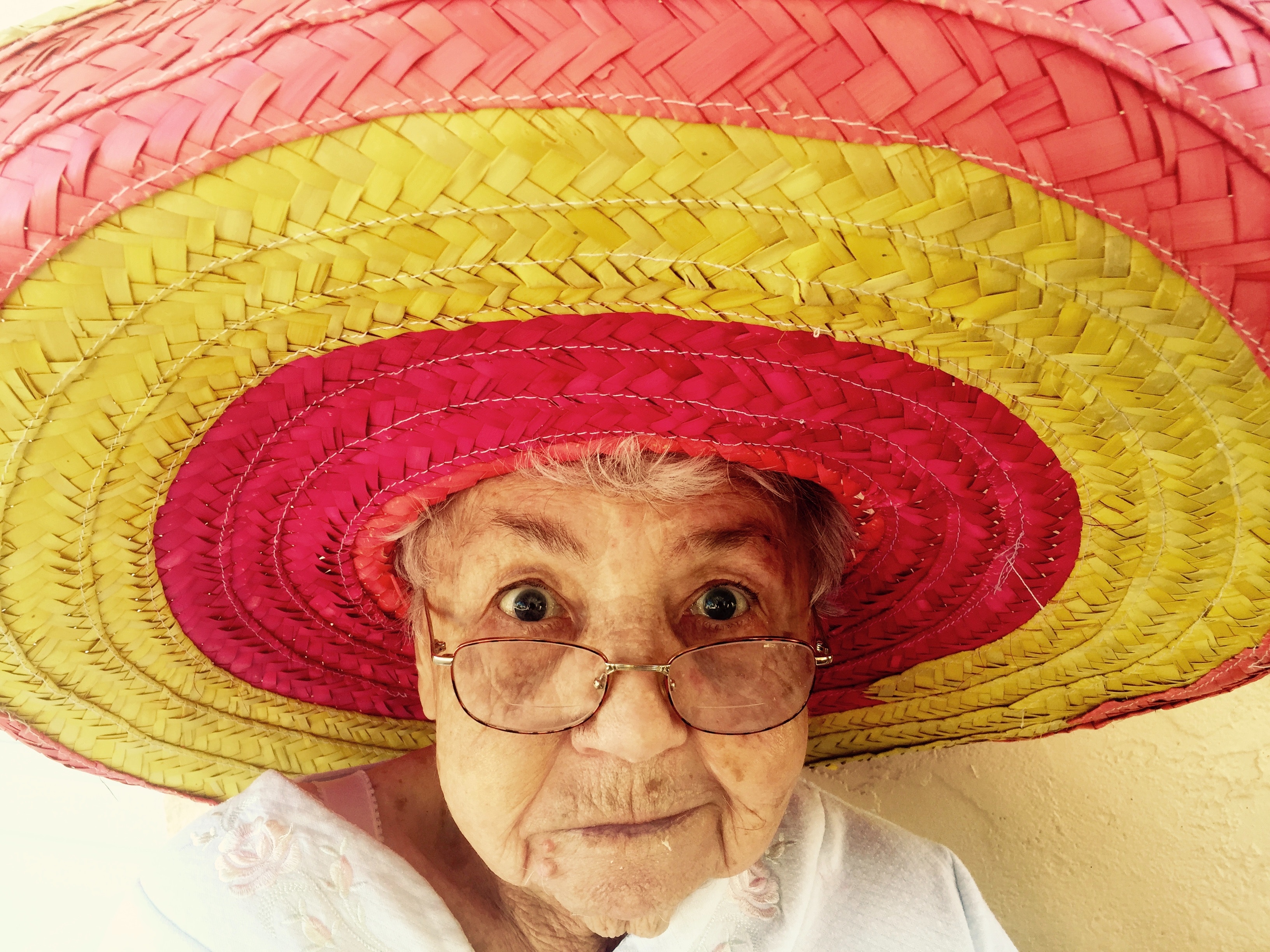 older woman in sombrero